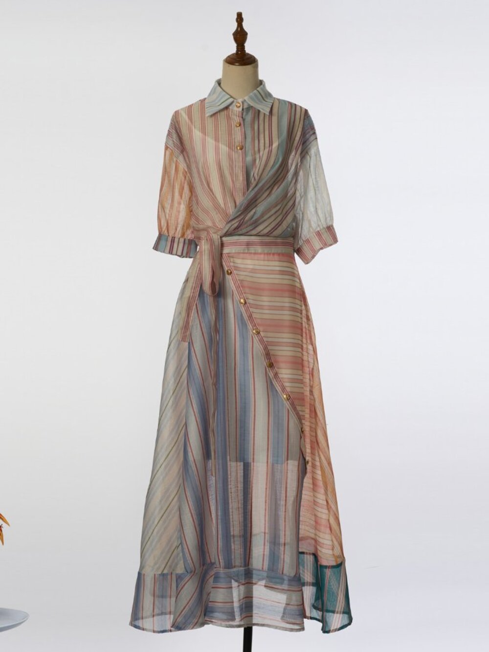 Zimmermann Multi Striped Wrap Dress